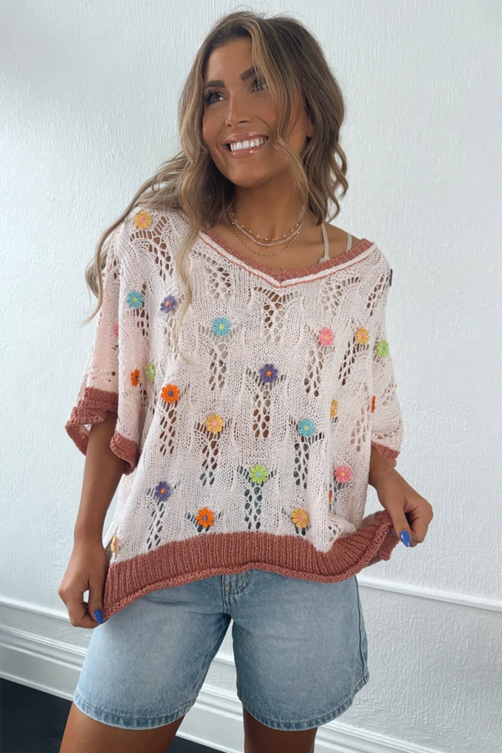 Irelia | Häkelpullover mit Stickerei Damen