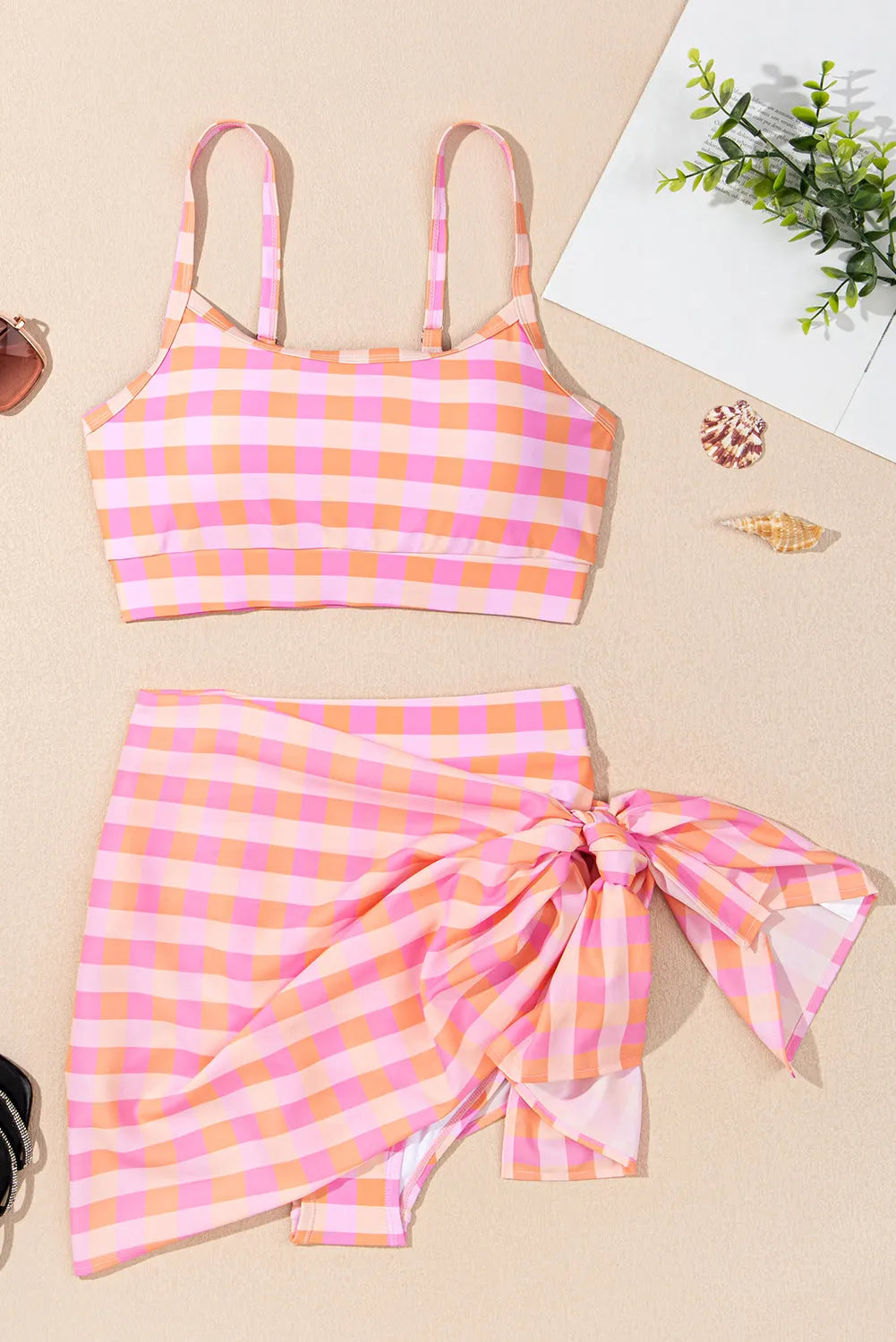 Vynessa | Kariertes Bikini-Set 3-teilig