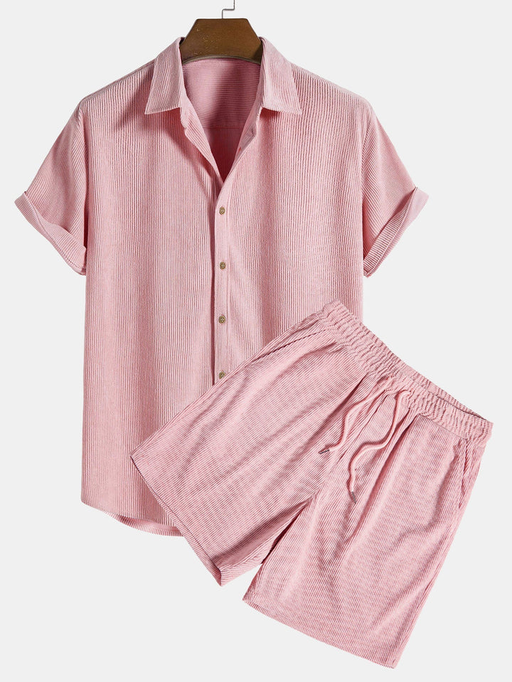 Sunna |  Kurzärmeliges Button-Down-Hemd & Shorts