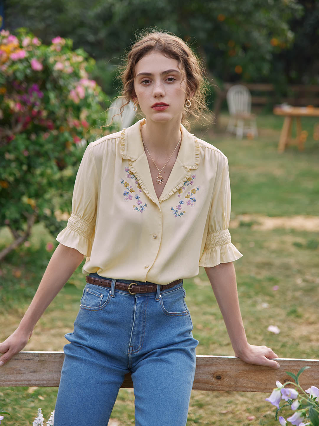 Telse | Bestickte Viskose-Bluse