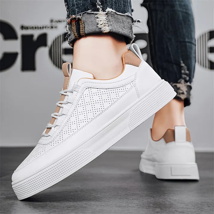 Zamiel | Stylische Weiße Turnschuhe mit dicker Sohle für Männer