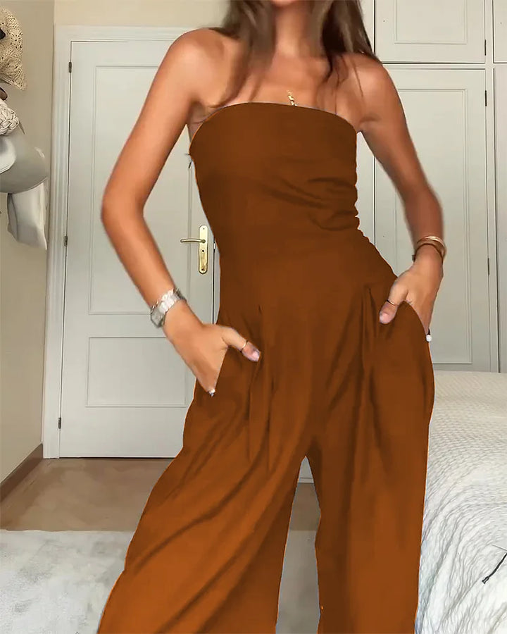 Jeslyn | Schulterfreier Jumpsuit Damen