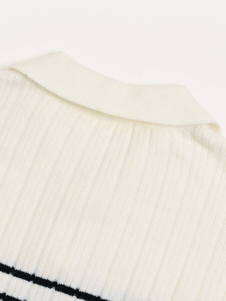 Zulma | Gestreiftes Polo Stricktop