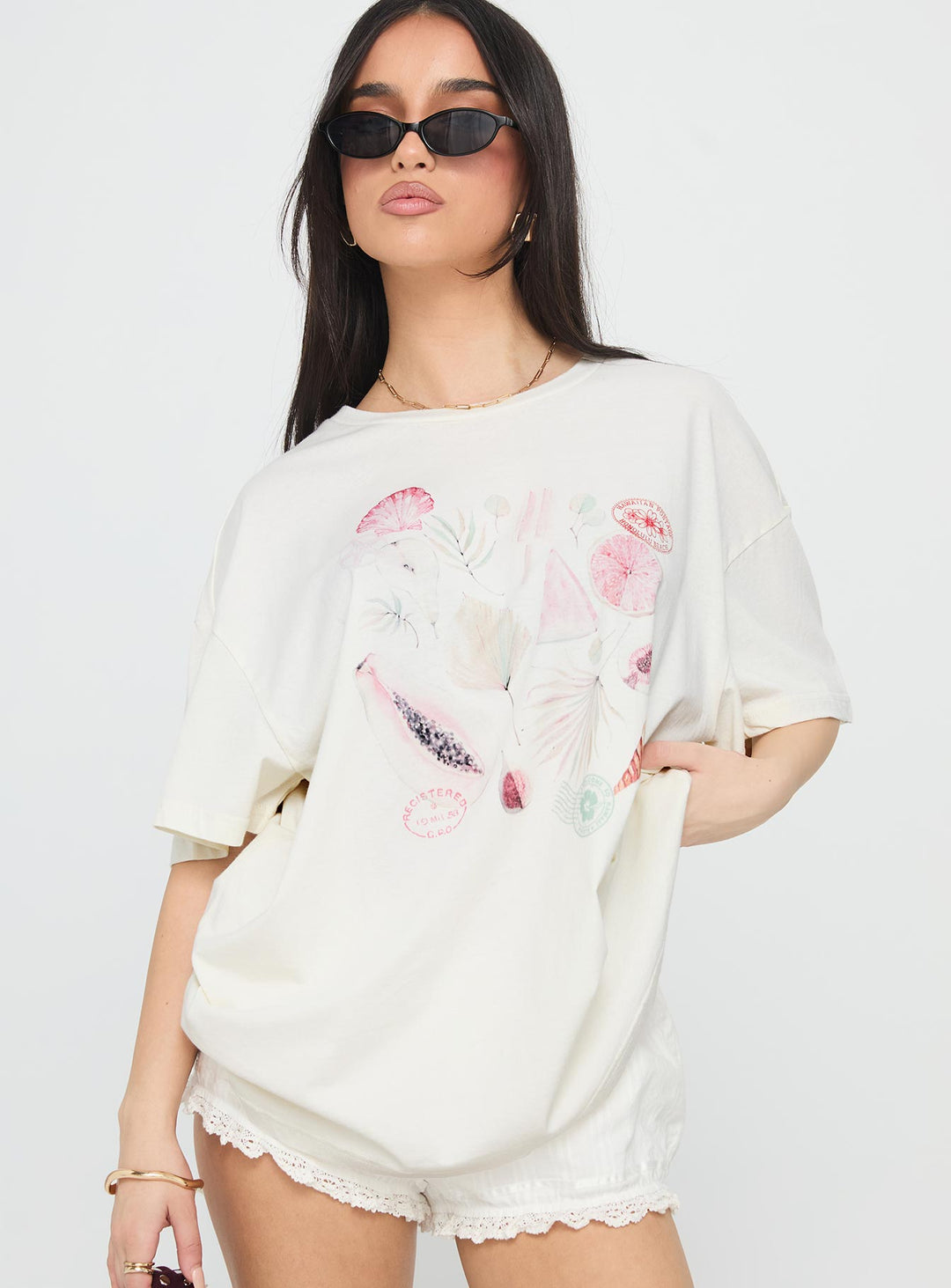 Ida | Oversized Grafikshirt Marshmallow