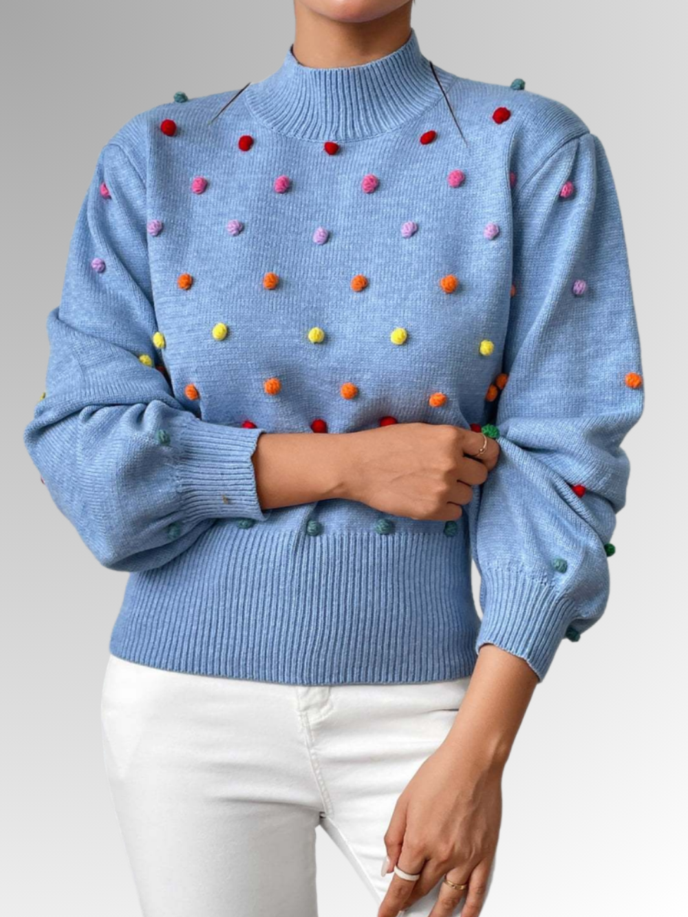 Olithia | Verspielter Pom-Pom-Pullover