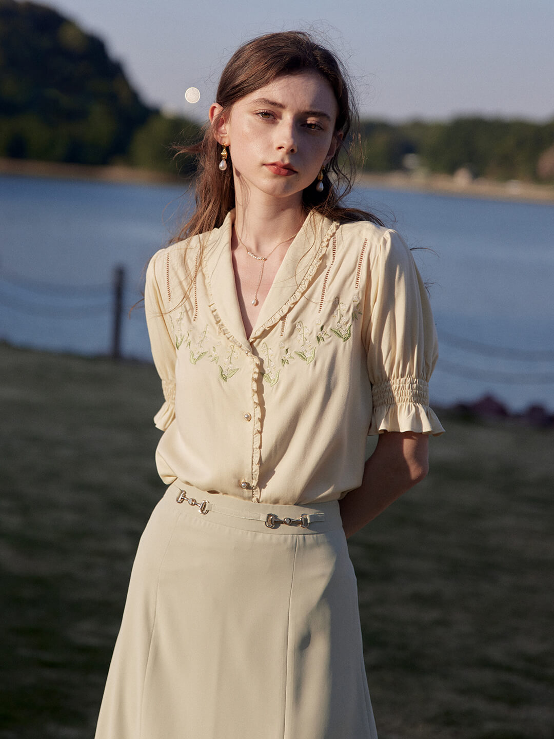 Telse | Bestickte Viskose-Bluse