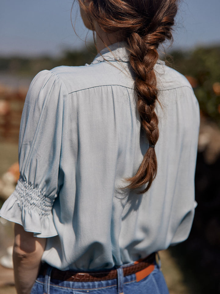 Telse | Bestickte Viskose-Bluse