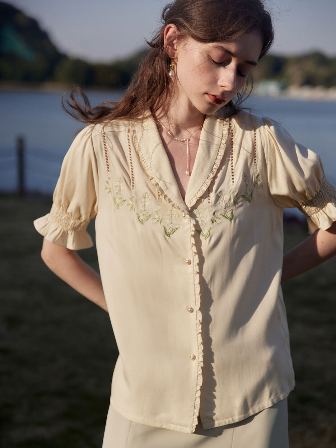 Telse | Bestickte Viskose-Bluse