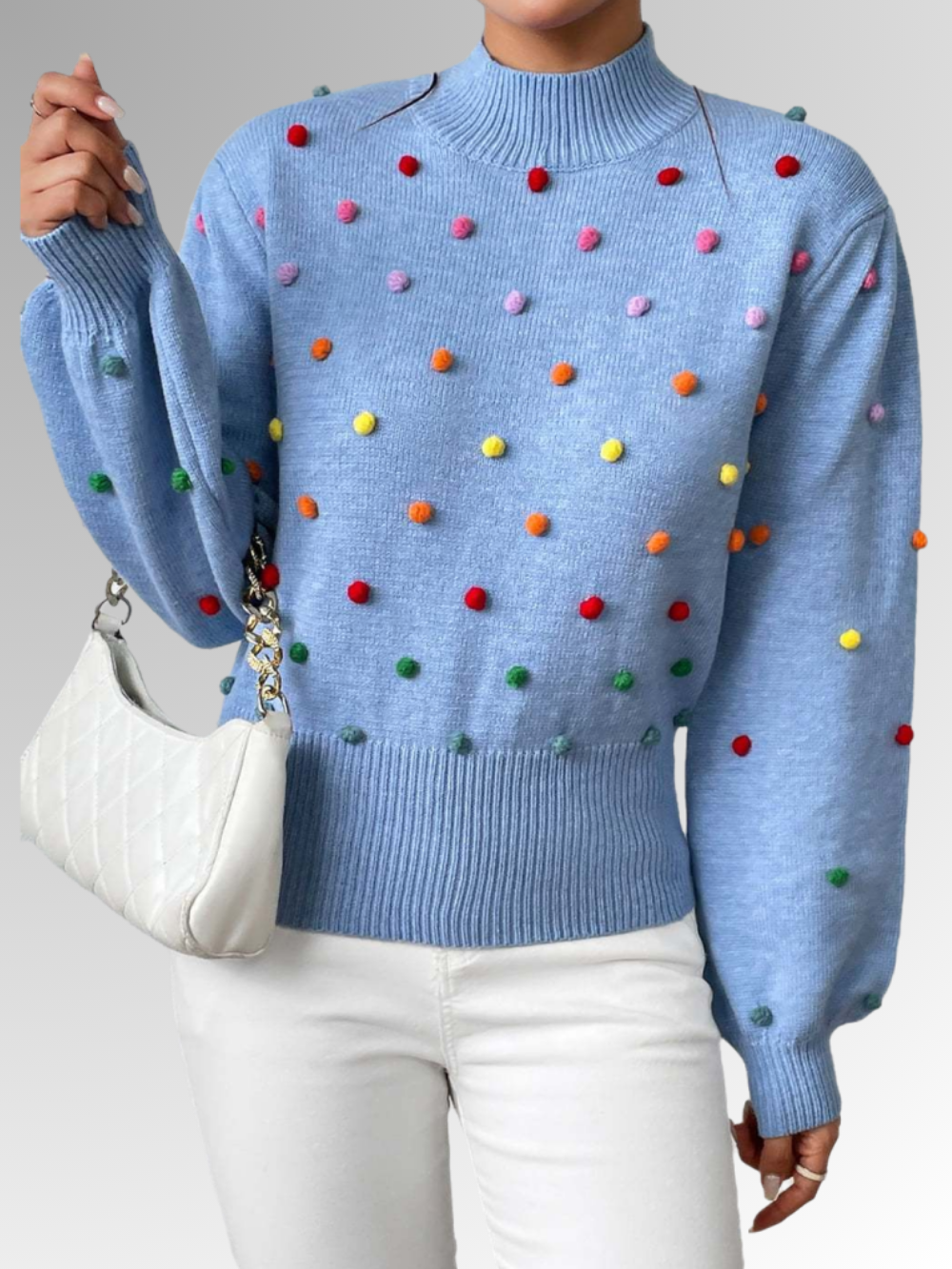 Olithia | Verspielter Pom-Pom-Pullover