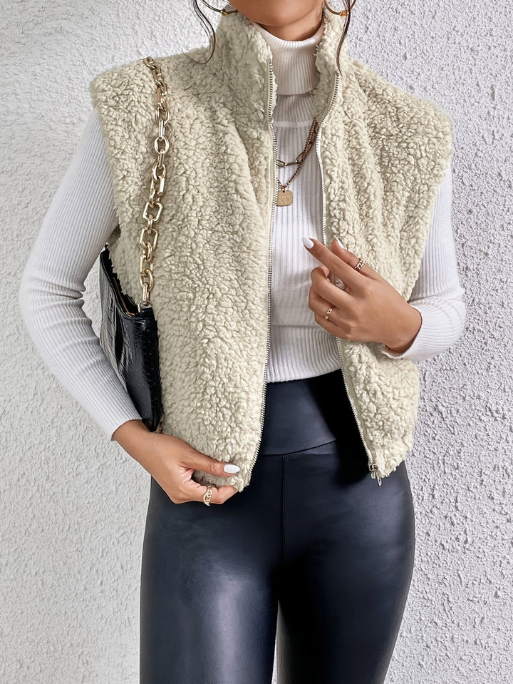 Briallen | Weicher Teddy Bodywarmer mit hohem Kragen