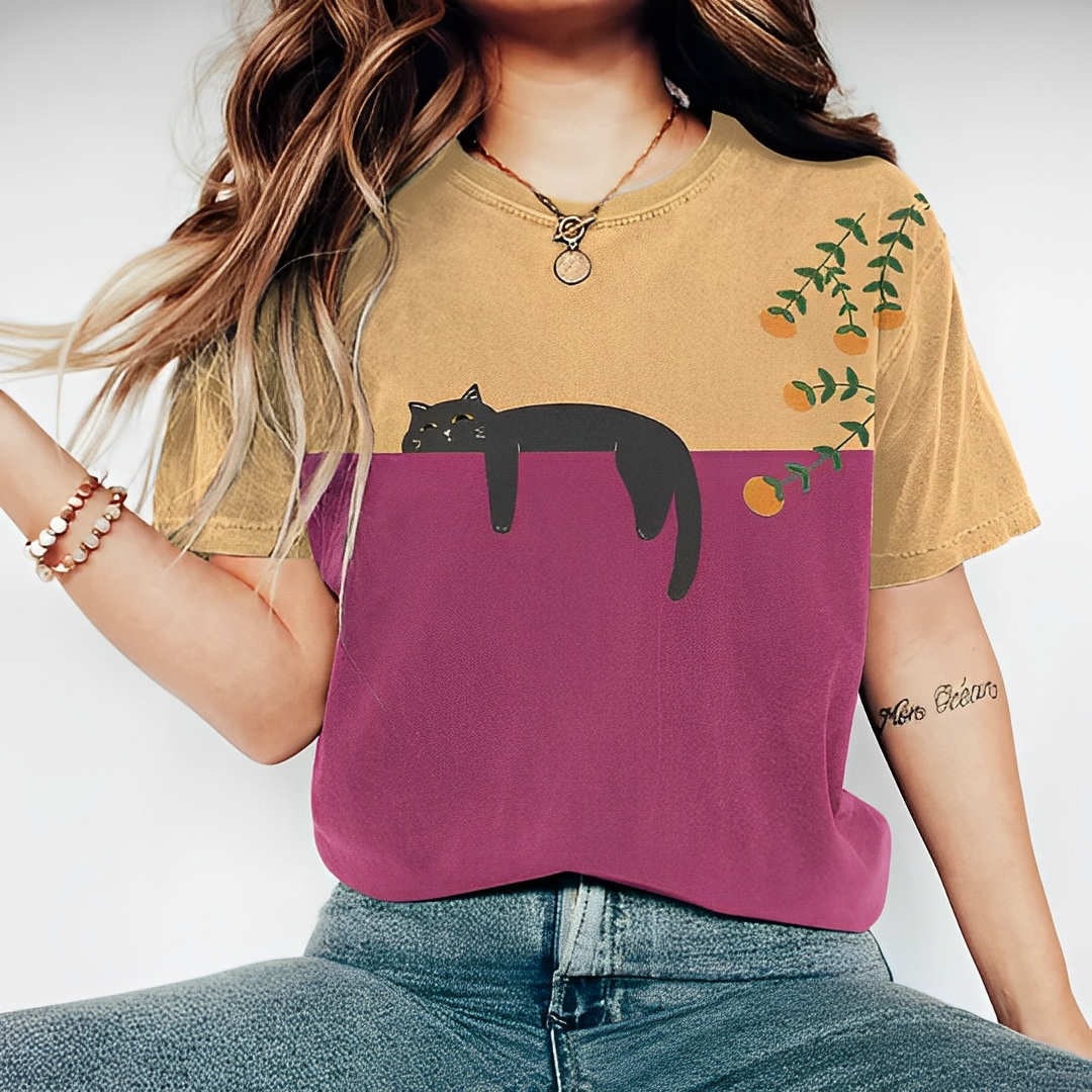 Yurelle | Kreatives Katzen-T-Shirt Damen