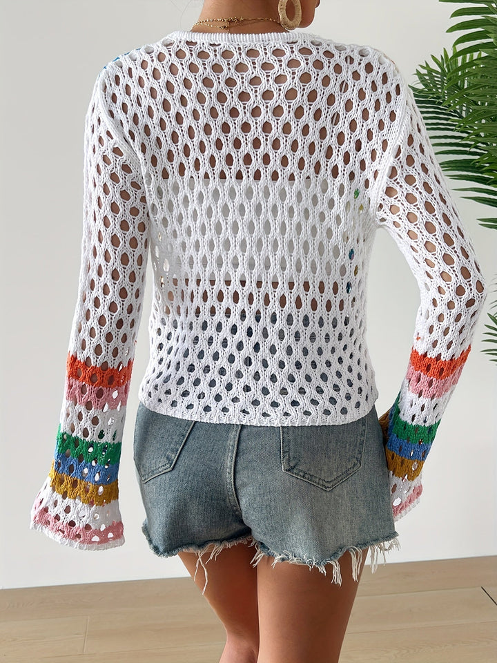 Quessara | Bunter Boho-Häkelpullover