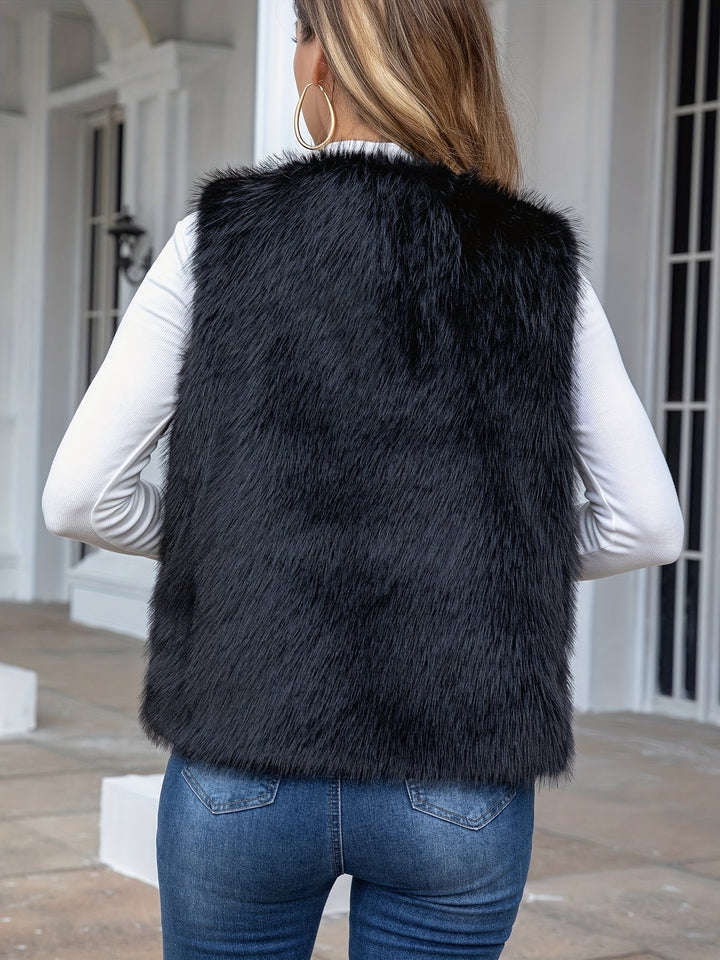 Hanne | Schickes Kunstfell-Gilet