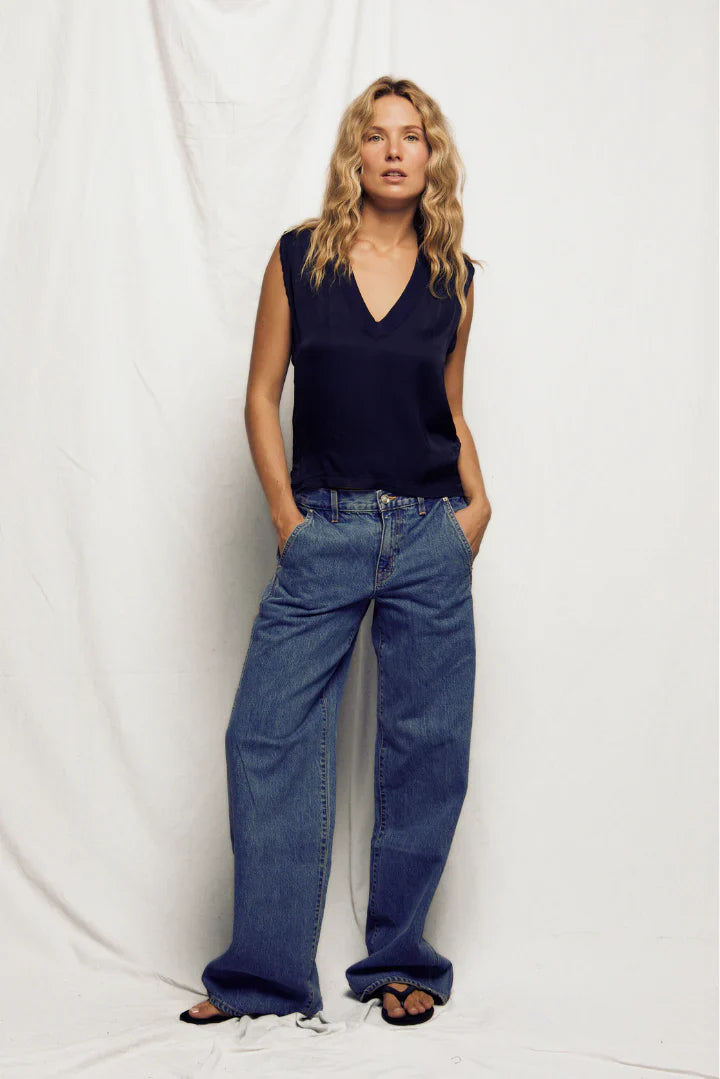 Elsinne | Satin V-Neck Bluse