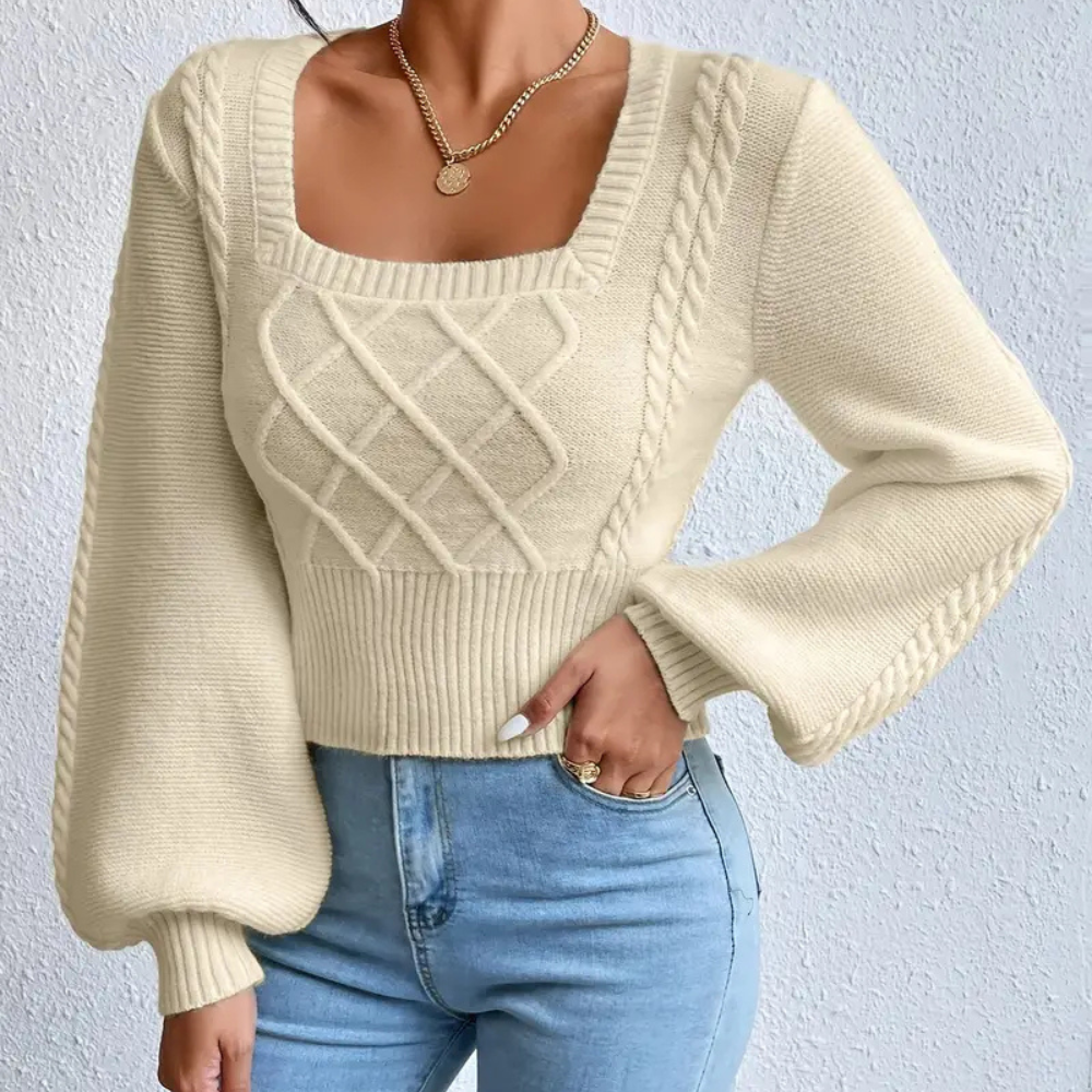Nolana | Eleganter Strickpullover mit Karreeausschnitt