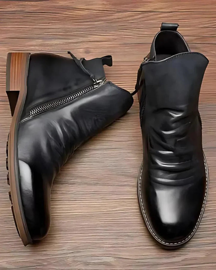 Donathan | Lederstiefelette mit seitlichem Reißverschluss