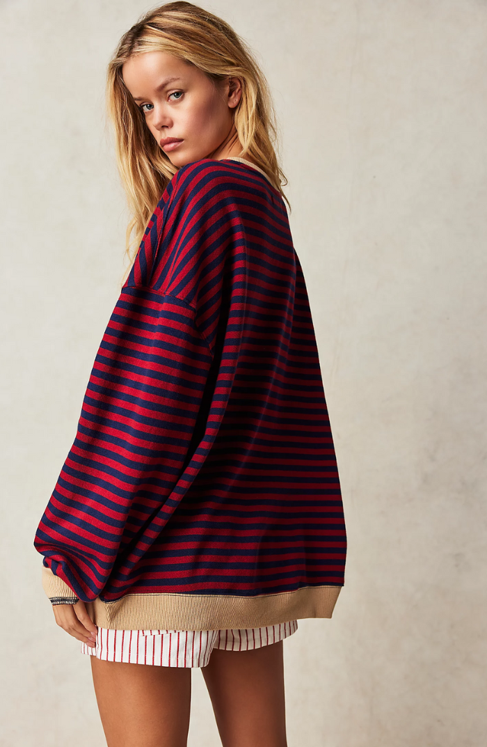 Briellea | Gestreifter Oversize Damenpullover