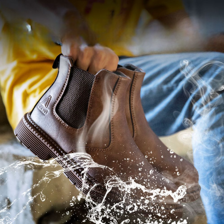 Adima | Wasserdichte Lederarbeitsstiefel mit Stahlkappe
