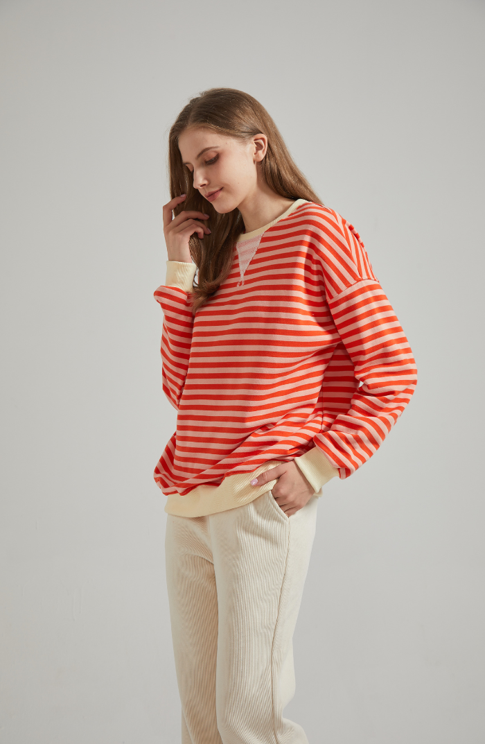 Briellea | Gestreifter Oversize Damenpullover