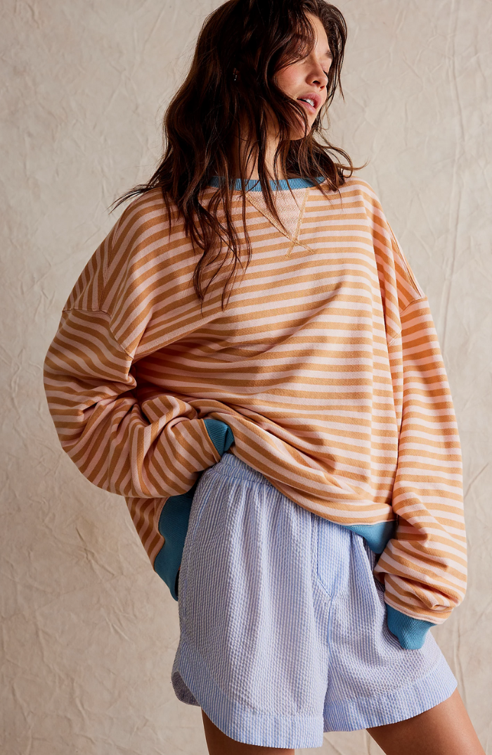 Celandine | Gestreifter Pullover in Übergröße für Frauen