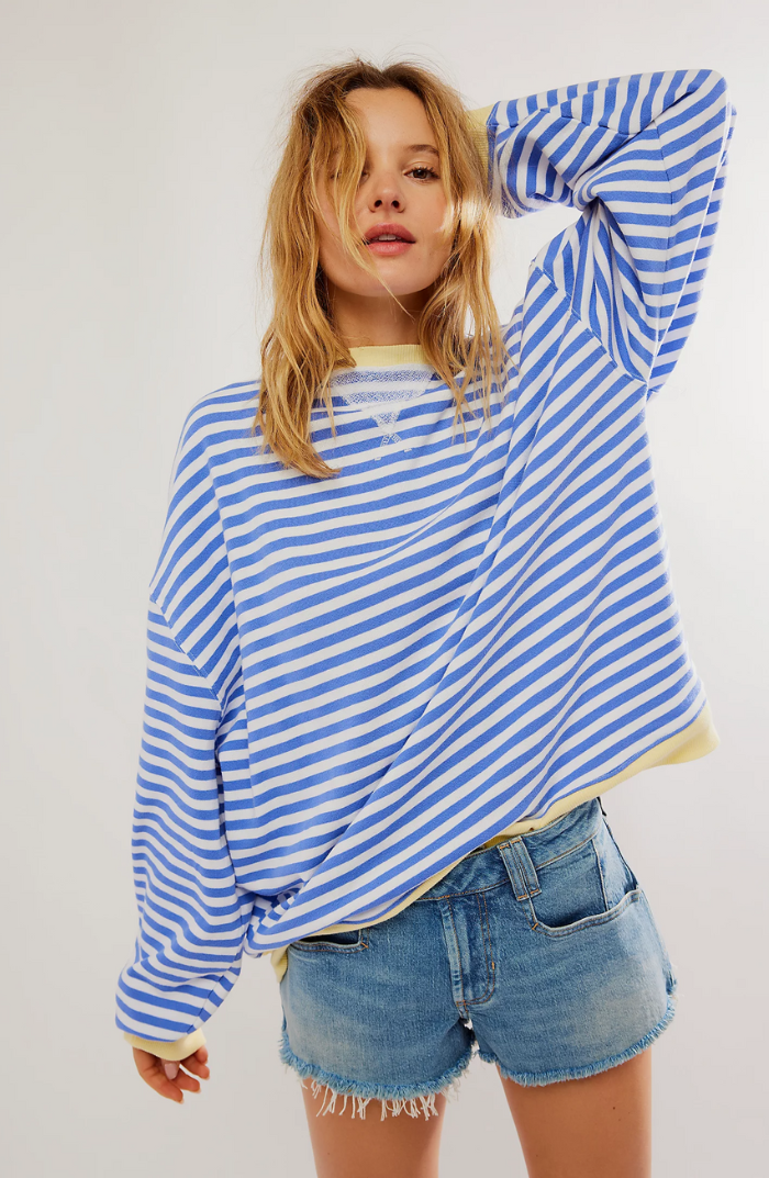 Celandine | Gestreifter Pullover in Übergröße für Frauen