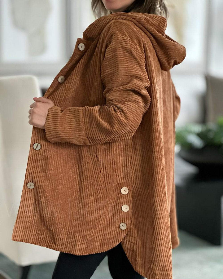 Eda | Weiche Jacke aus gerippter Wolle und Leinen