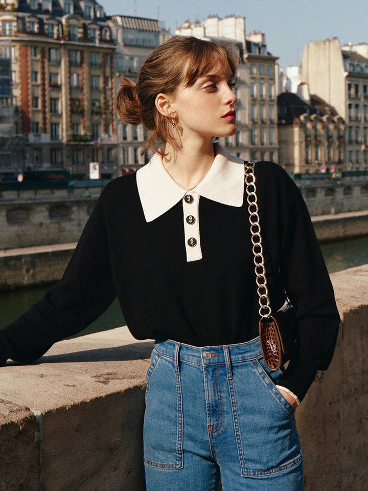 Teresa | Wollpullover mit Polokragen