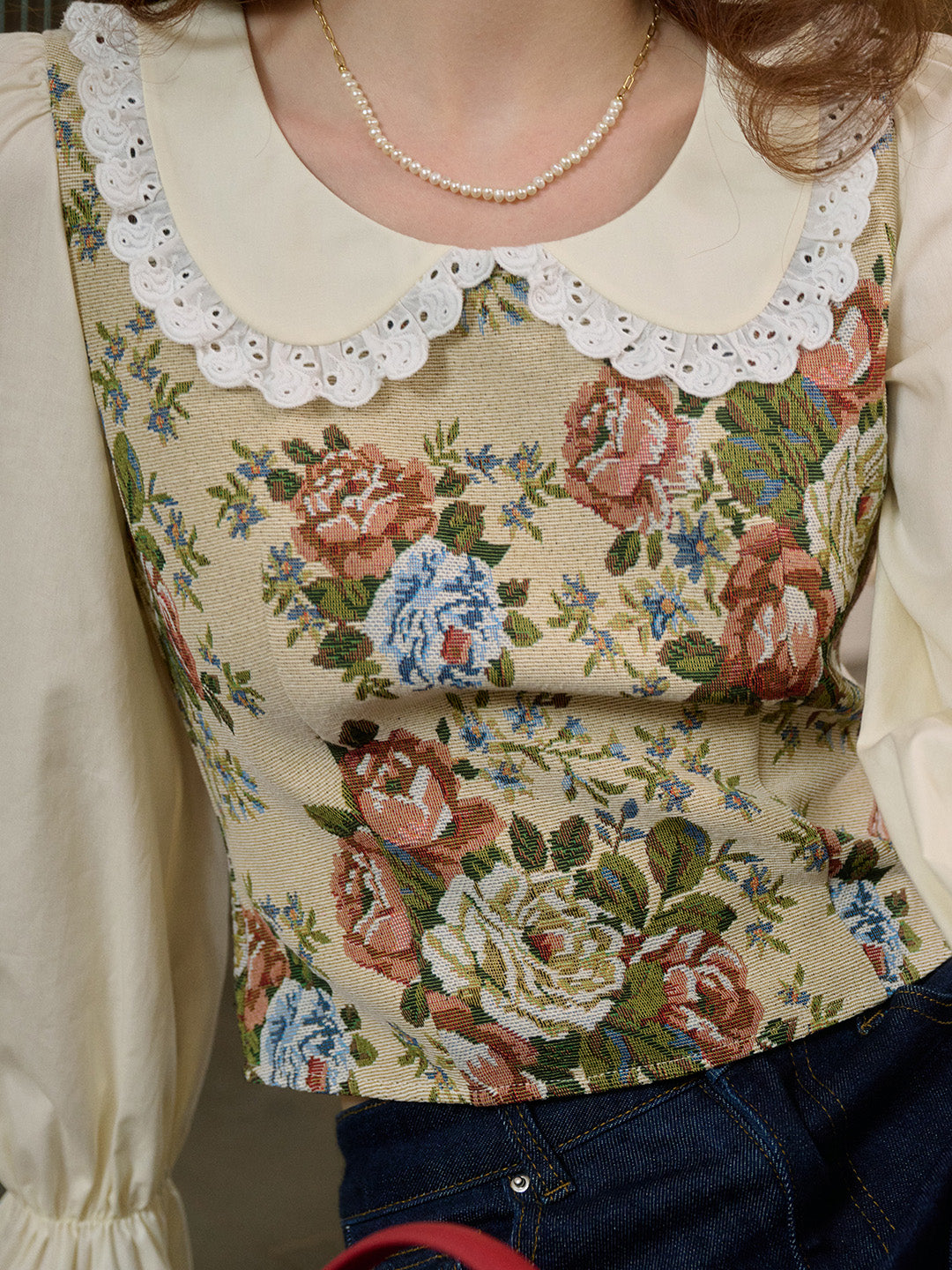 Zofia | Florale Spitzenbluse
