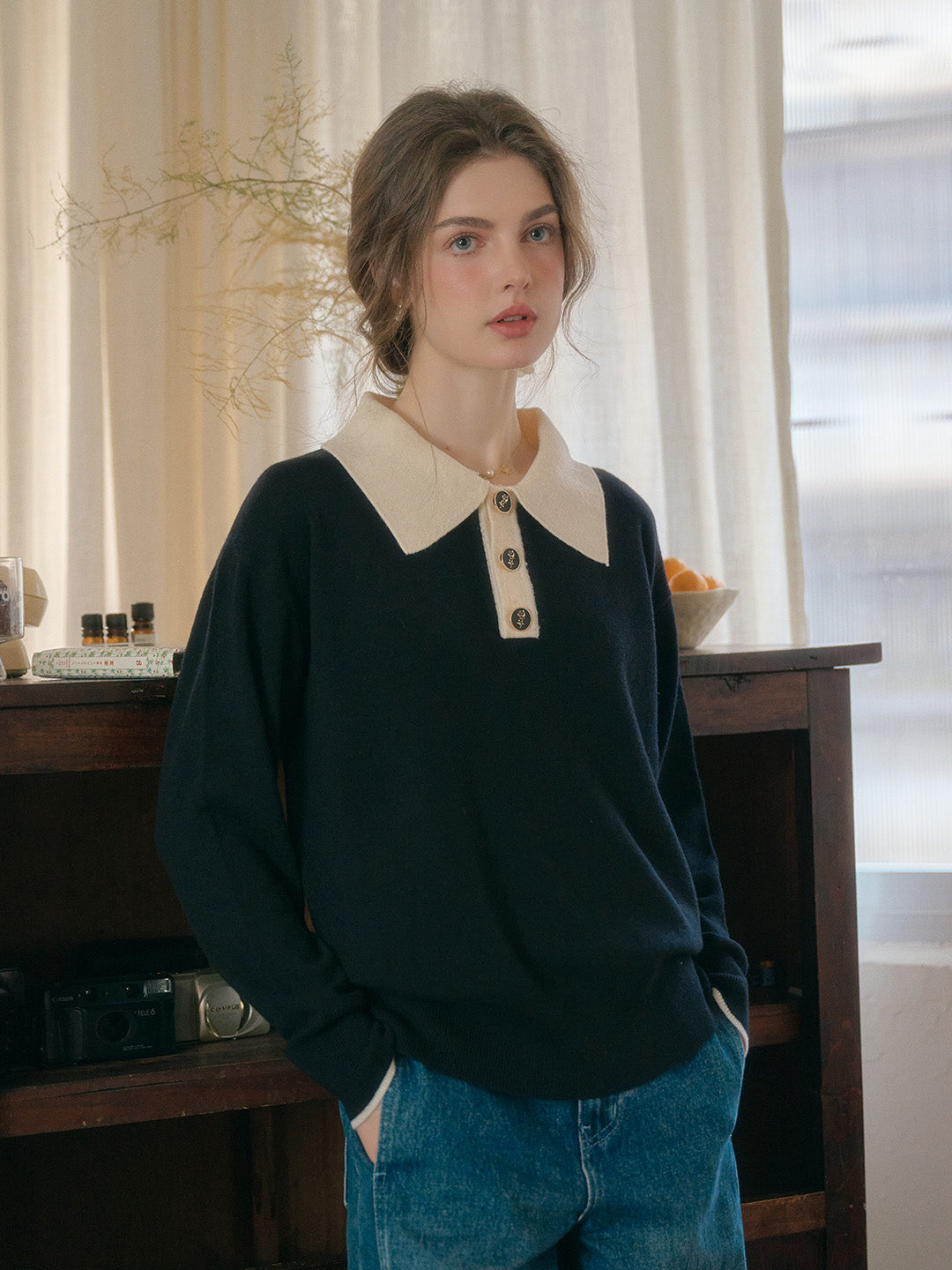 Teresa | Wollpullover mit Polokragen