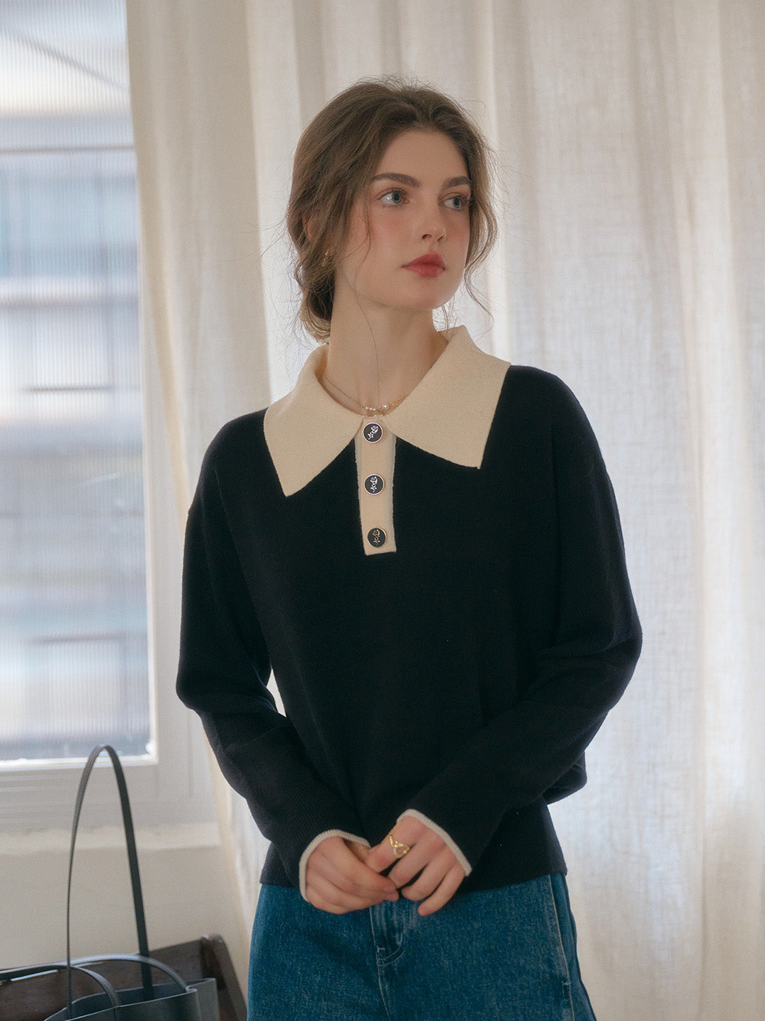 Teresa | Wollpullover mit Polokragen