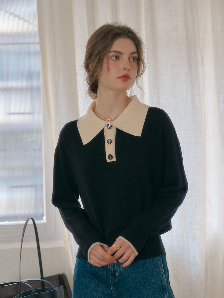 Teresa | Wollpullover mit Polokragen