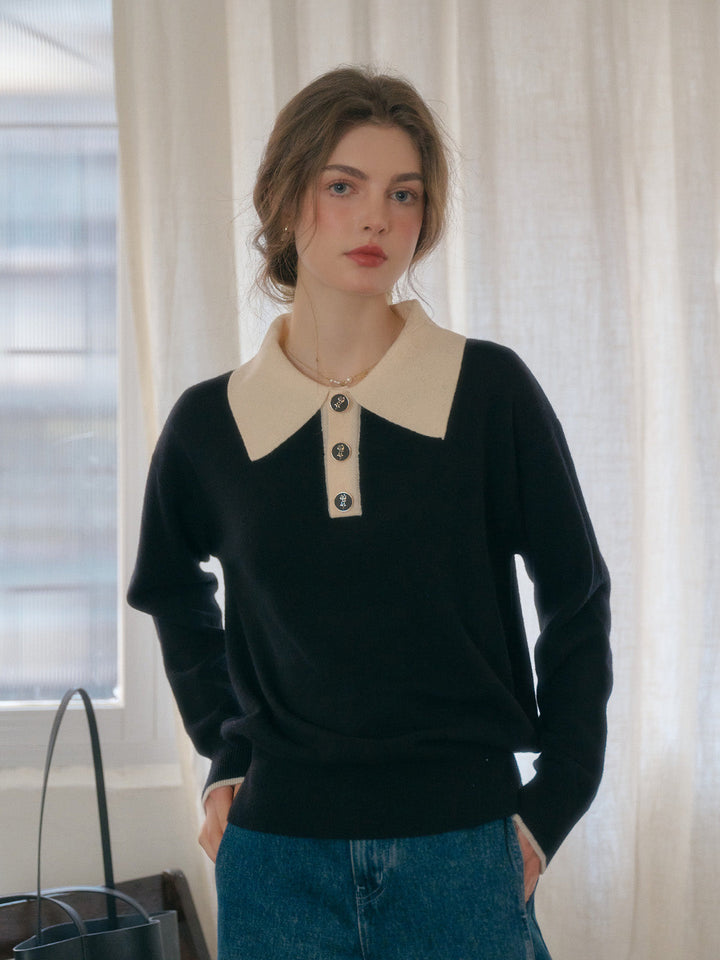 Teresa | Wollpullover mit Polokragen