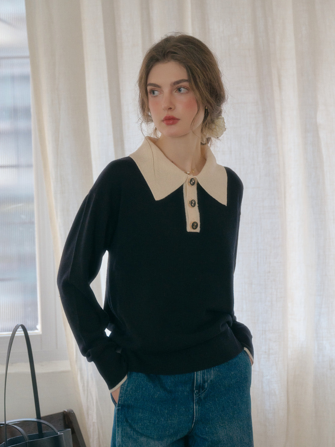 Teresa | Wollpullover mit Polokragen