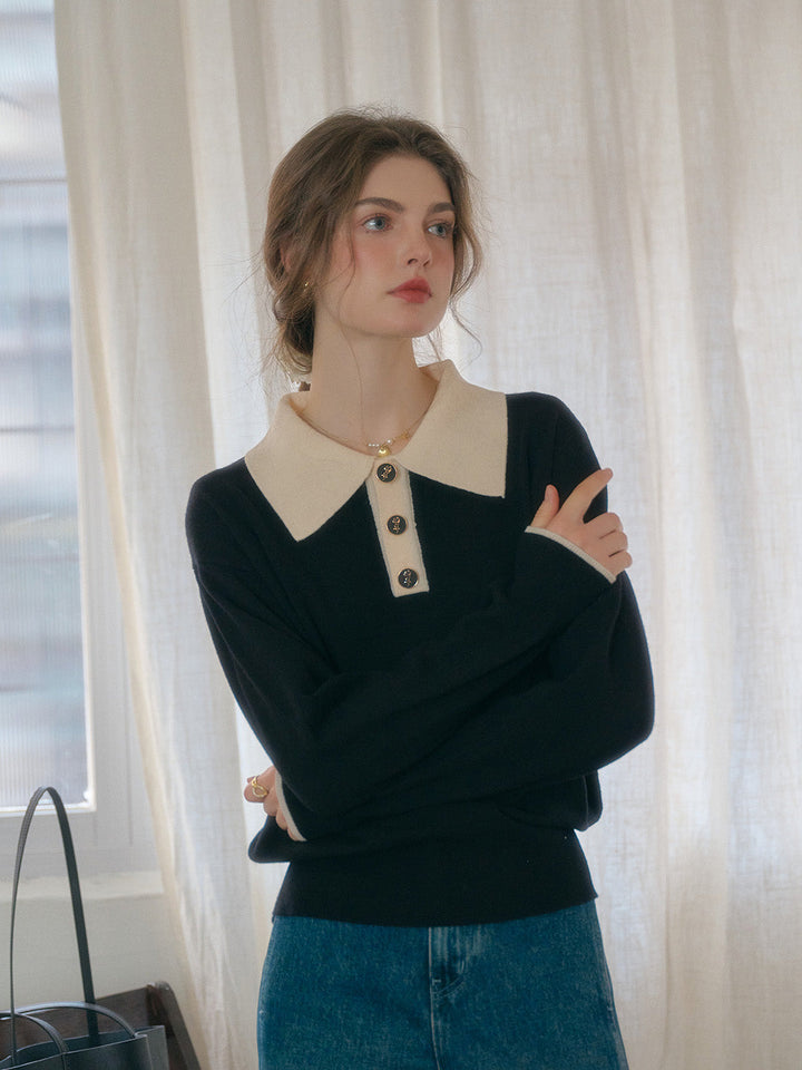 Teresa | Wollpullover mit Polokragen