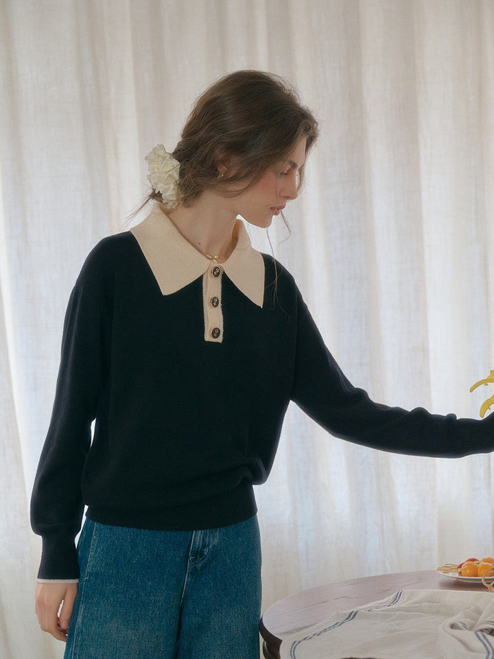 Teresa | Wollpullover mit Polokragen