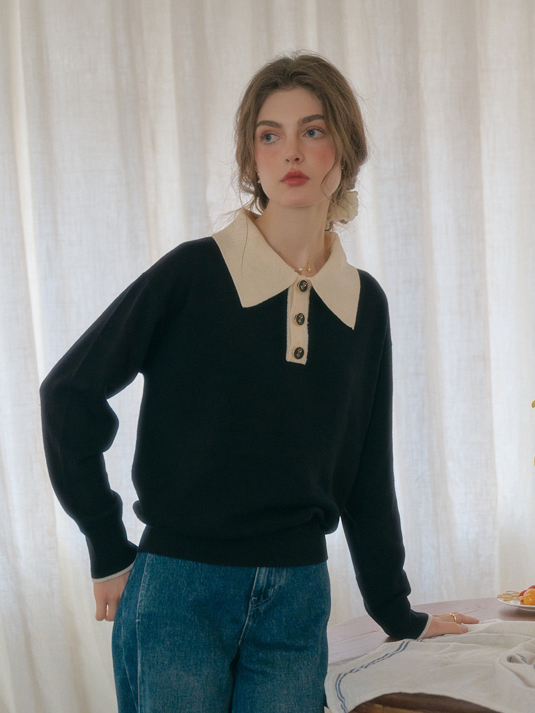 Teresa | Wollpullover mit Polokragen