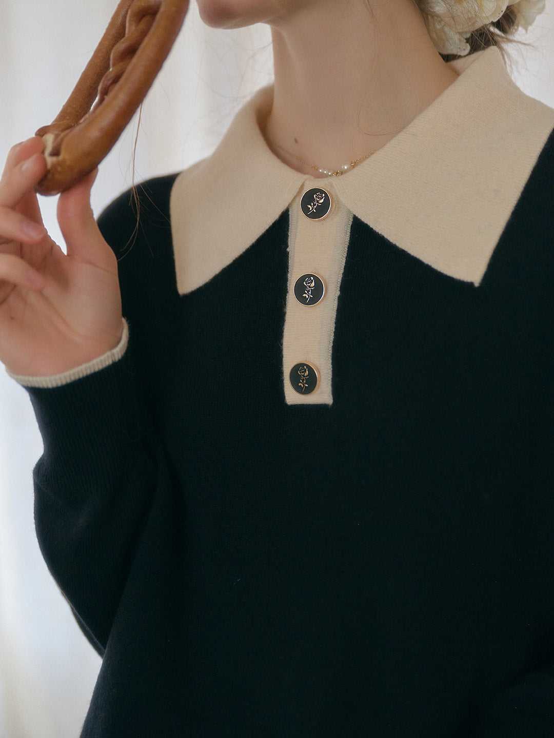 Teresa | Wollpullover mit Polokragen