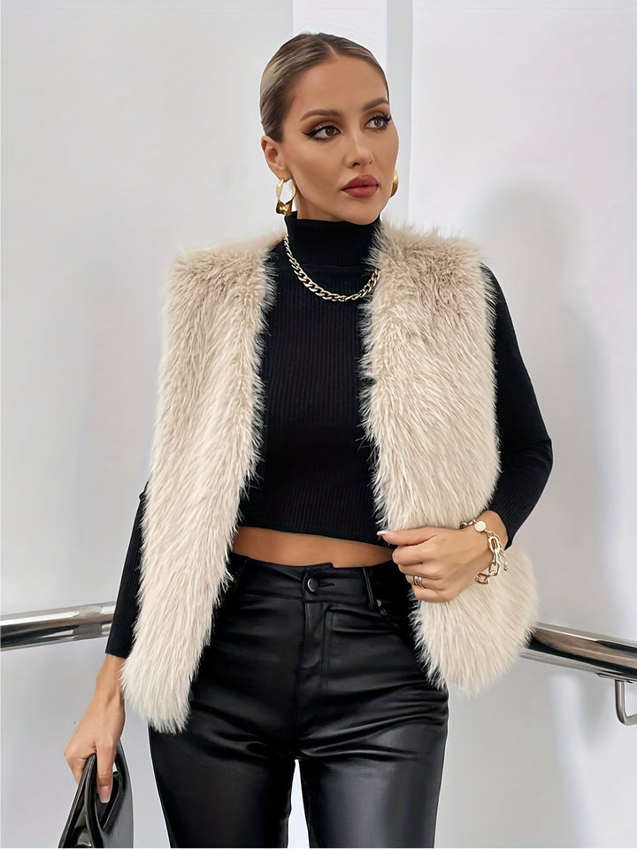 Hanne | Schickes Kunstfell-Gilet