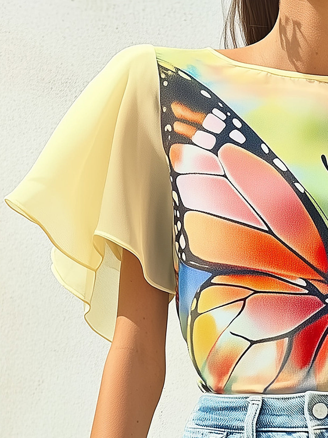 Nyselle | Leichte Bluse mit Schmetterlingsärmeln