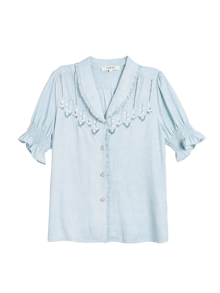 Telse | Bestickte Viskose-Bluse
