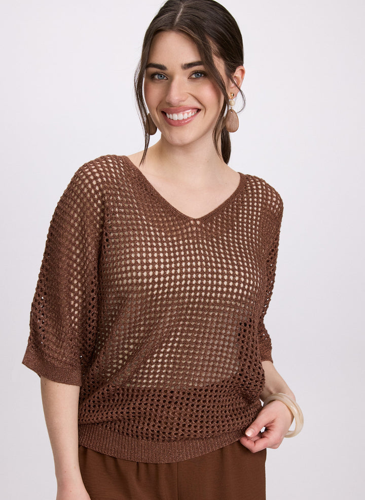 Amisette | Lurex Strickpullover Damen