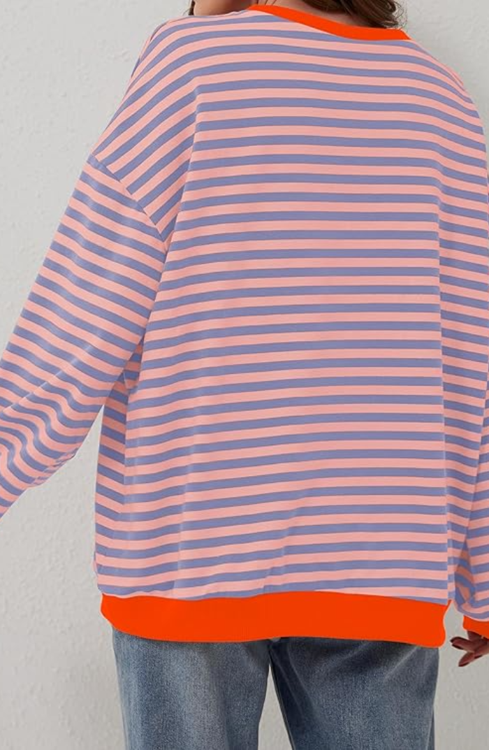 Celandine | Gestreifter Pullover in Übergröße für Frauen