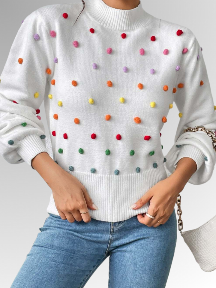 Olithia | Verspielter Pom-Pom-Pullover