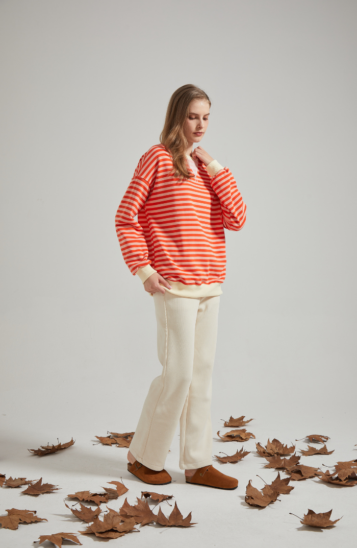 Briellea | Gestreifter Oversize Damenpullover
