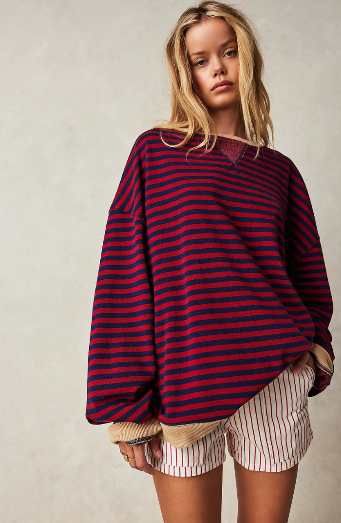 Briellea | Gestreifter Oversize Damenpullover