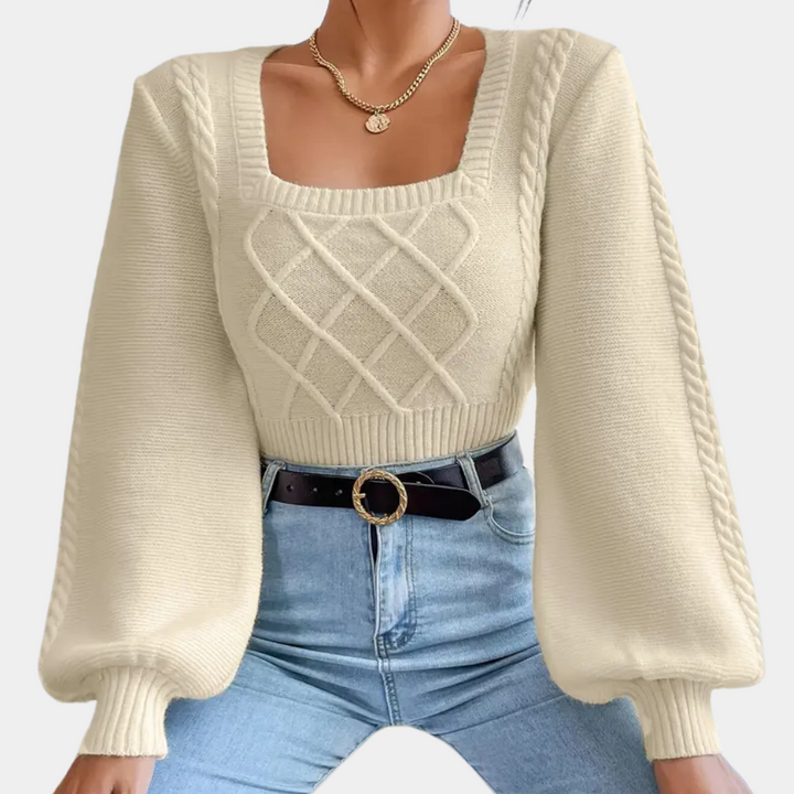 Nolana | Eleganter Strickpullover mit Karreeausschnitt