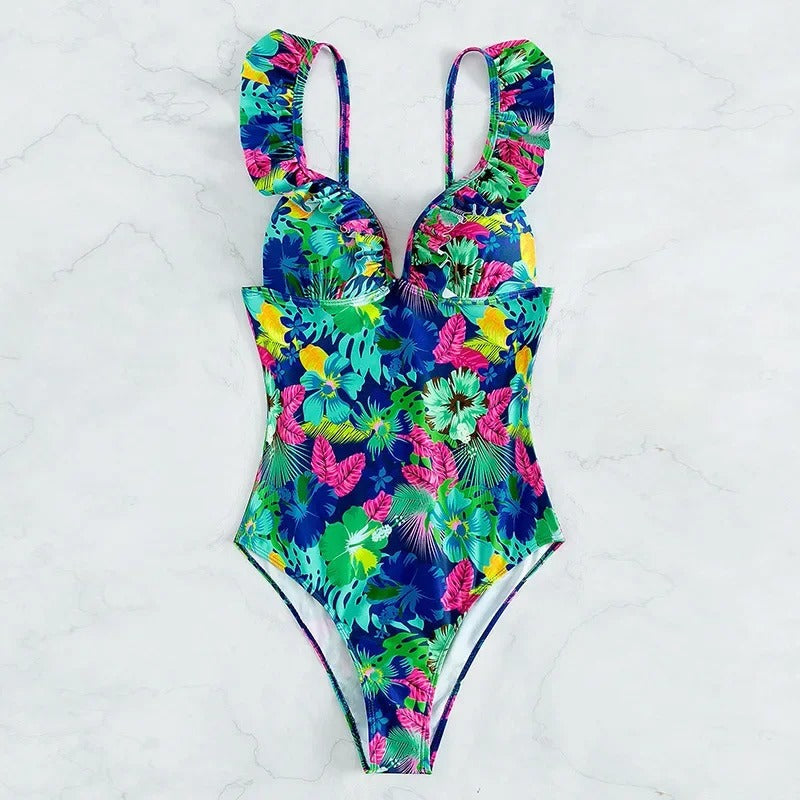 Tiriel | Femininer Badeanzug mit Blumen