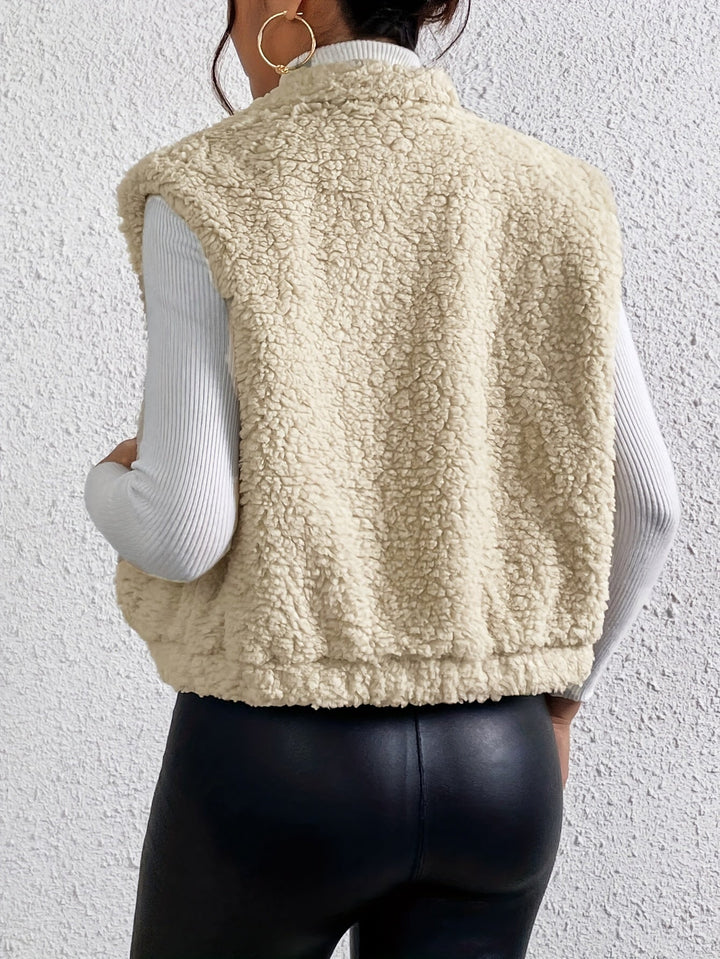 Briallen | Weicher Teddy Bodywarmer mit hohem Kragen