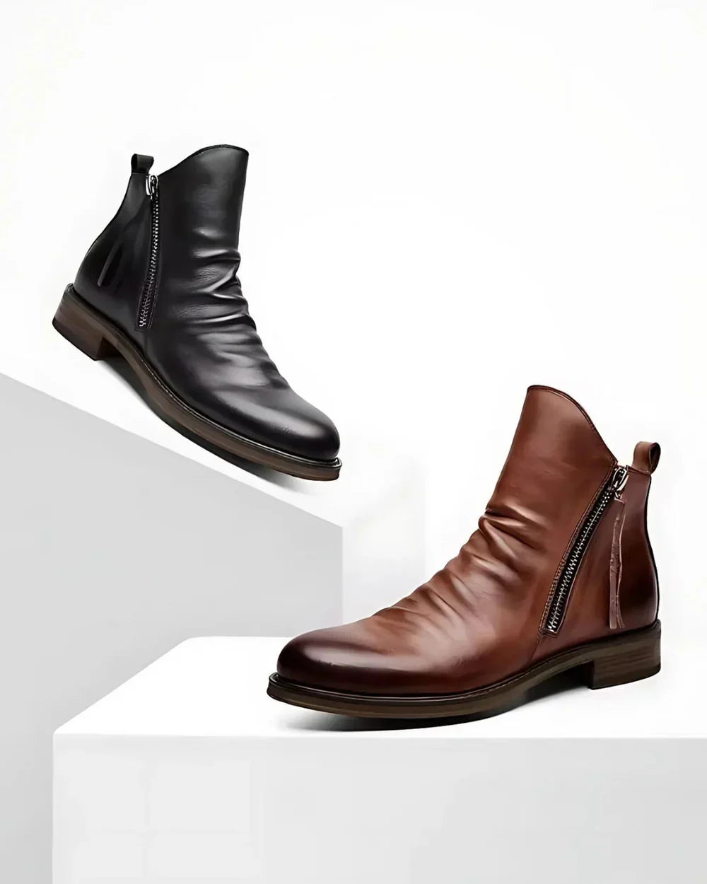Donathan | Lederstiefelette mit seitlichem Reißverschluss