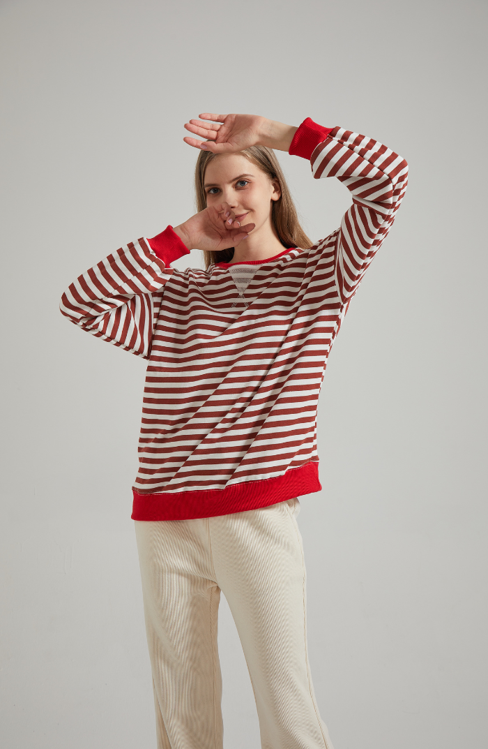 Briellea | Gestreifter Oversize Damenpullover